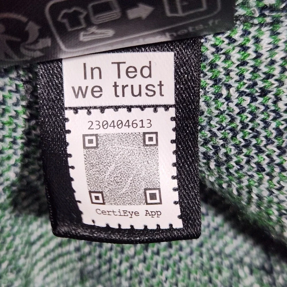 Ted Baker Boucle Jacquard Quarter Zip Short‎ Sleeve Polo Shirt Mens 5/XL - Picture 6 of 14